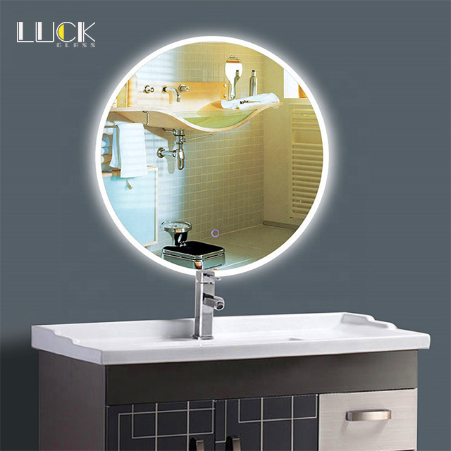 LUCK Illuminated smart backlit mirror lighted bathroom mirrors led mirror round 