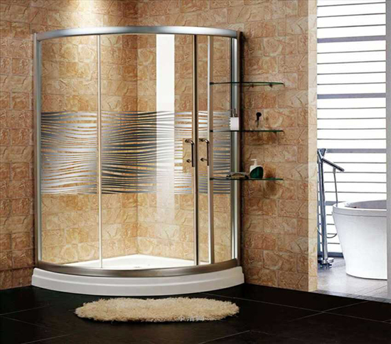 Chinese made bathroom tempered glass door